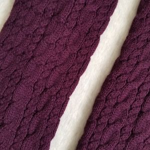 NWOT Burgundy Cable Knit Leg Warmers